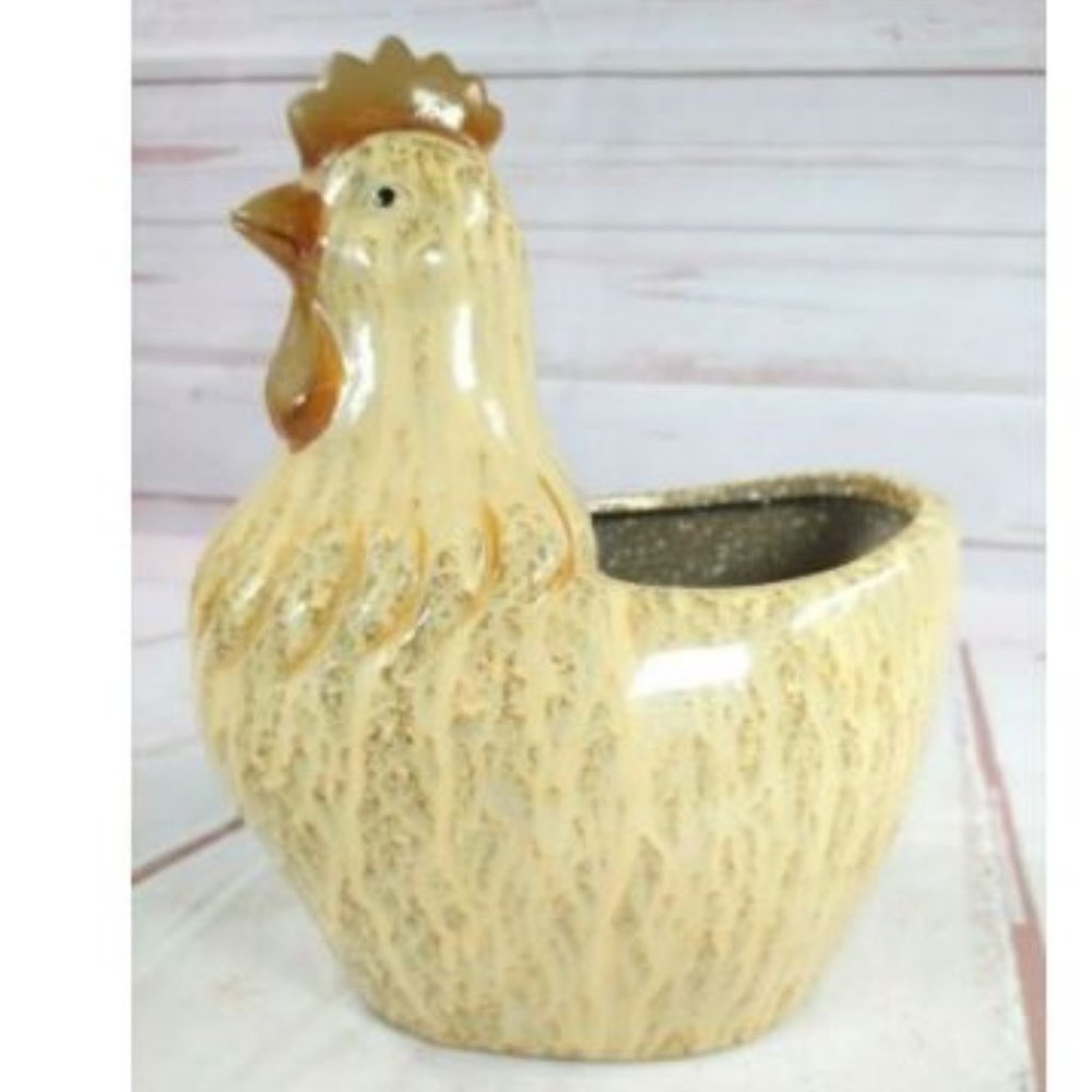 Hand Painted Farmhouse Rustic Chicken Planter